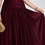 Viosia | Sleeveless Pleated V Neck Midi Dress