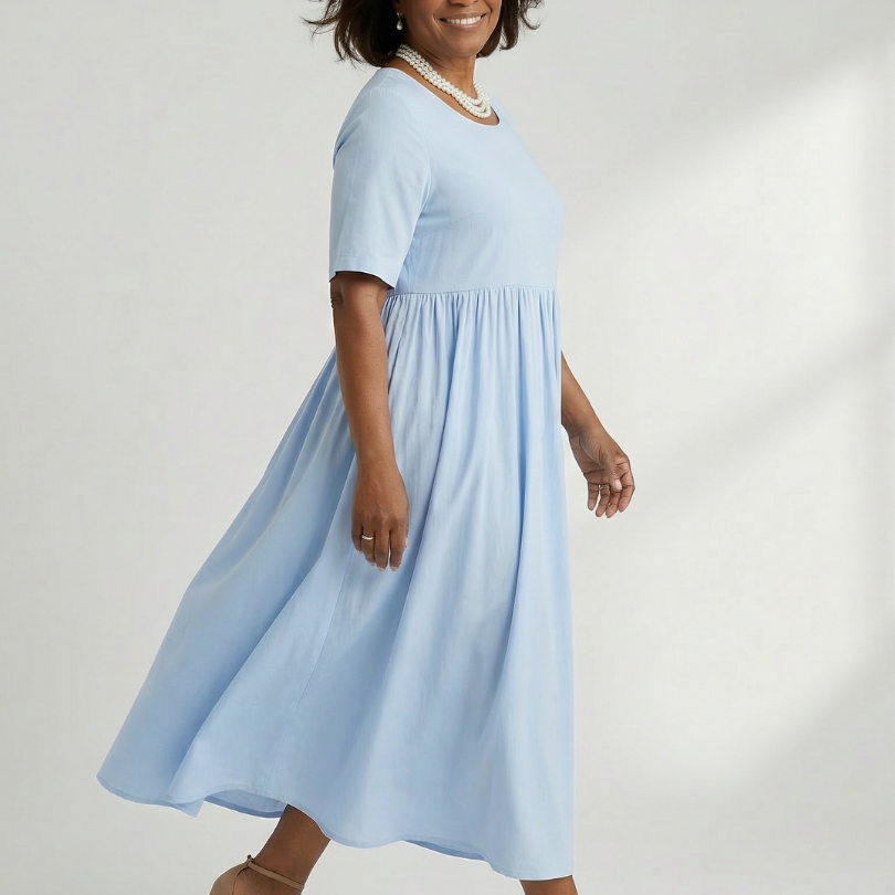 Verdra | Simple Gather Midi Dress
