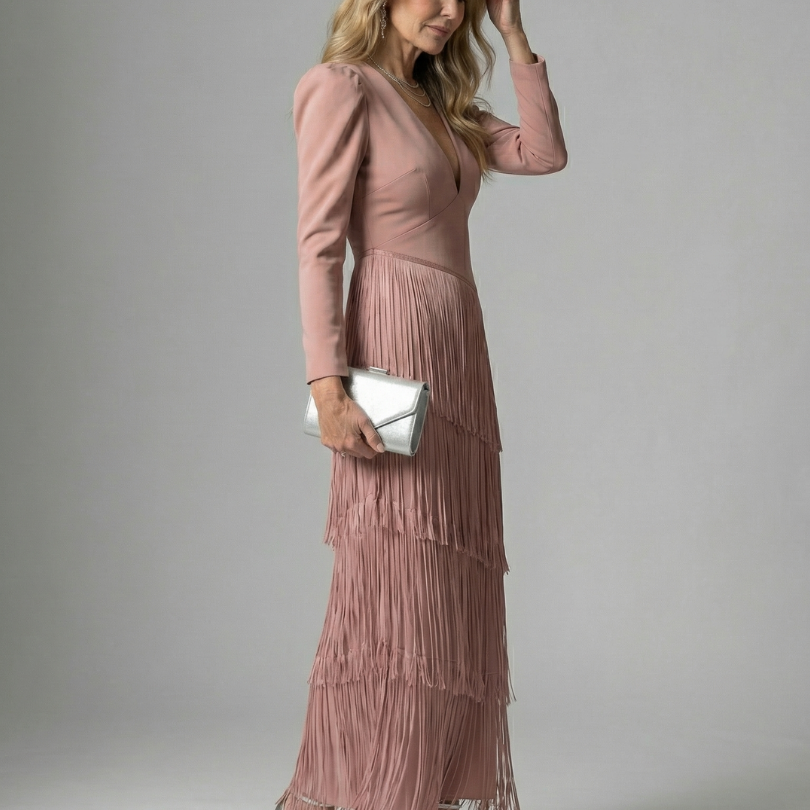 Corrose | Fringe Layer Midi Dress