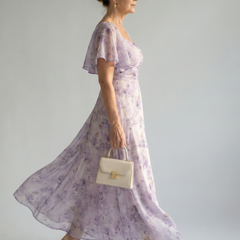 Clawen |  Flutter Sleeve Midi Dress