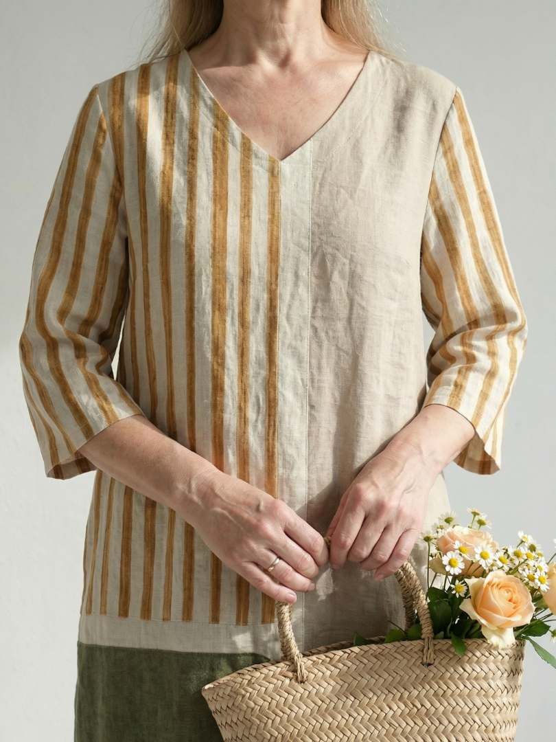 Esmedra | Light Mixed Stripe Midi Dress
