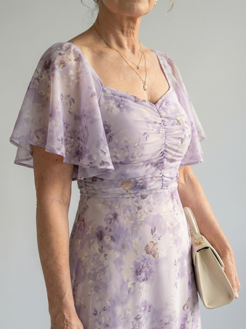 Clawen |  Flutter Sleeve Midi Dress