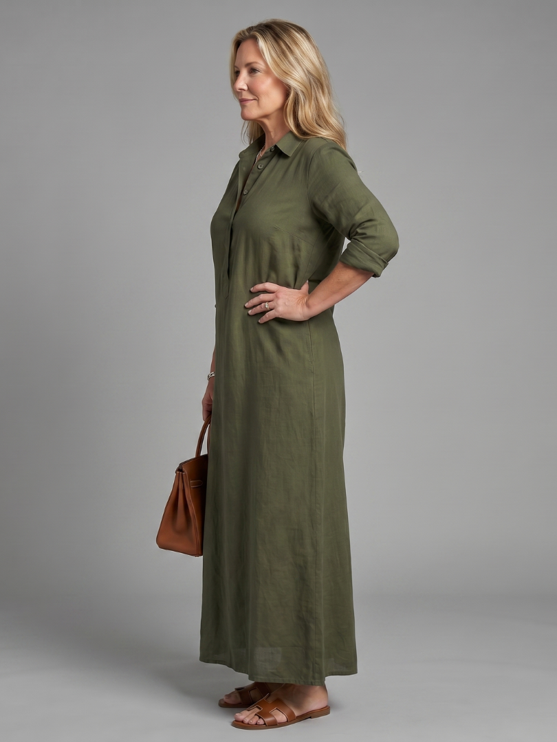 Lorra | Long Sleeve Relaxed Silhouette Maxi Dress