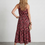 Tesdra | High Neck Floral Tiered Midi Dress