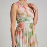 Linnla | Watercolor One Shoulder Flowing Maxi Dress