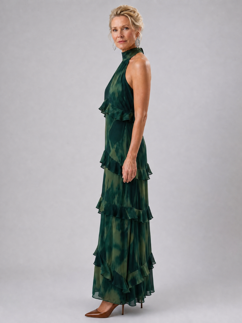 Coradra | Tiered Cutout Sleeveless Midi Dress