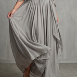 Norarina | Layered Drape Cold Shoulder Top Wide Leg Set