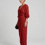 Senda | Long Sleeve Wrap Overlap Skirt Midi Dress