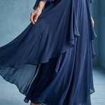Vidaney | Layered Sleeve Drape Waist Midi Dress