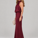 Taliana | Sleeveless Draped Neck Midi Dress