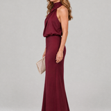 Taliana | Sleeveless Draped Neck Midi Dress
