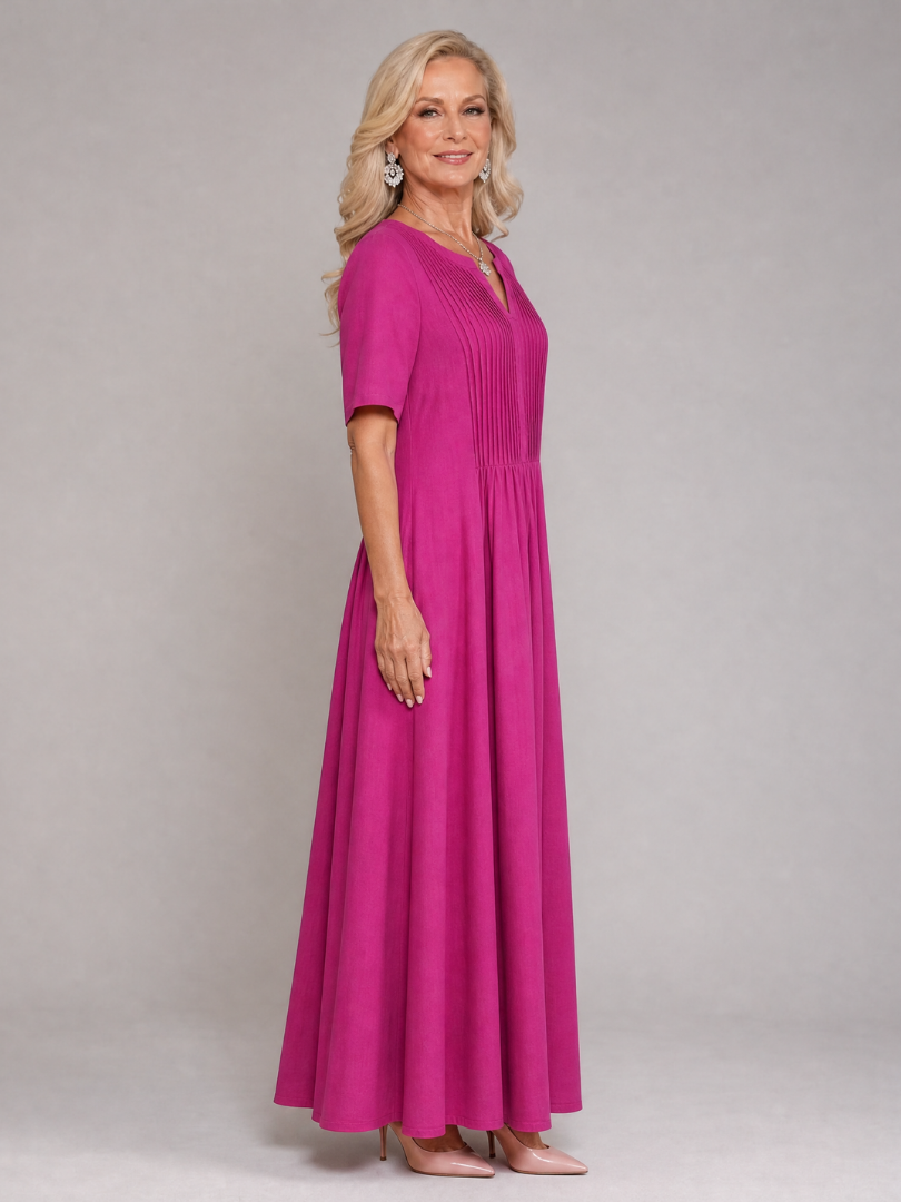 Casrina | Pleated V Neck Midi Dress