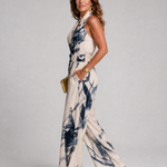 Taliathea | Printed Halter Wide Leg Jumpsuit