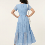 Camrina | V Neck Short Sleeve Tiered Midi Dress