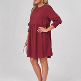 Gretawyn | Long Sleeve Smocked Cuffs Mini Dress