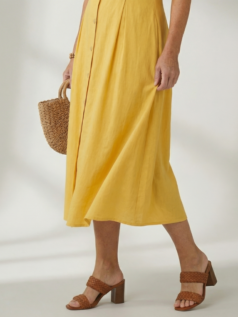 Tesbeth | Stack Button Midi Dress