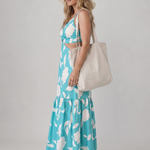 Fiowynne | Spaghetti Strap Cutout Waist Maxi Dress
