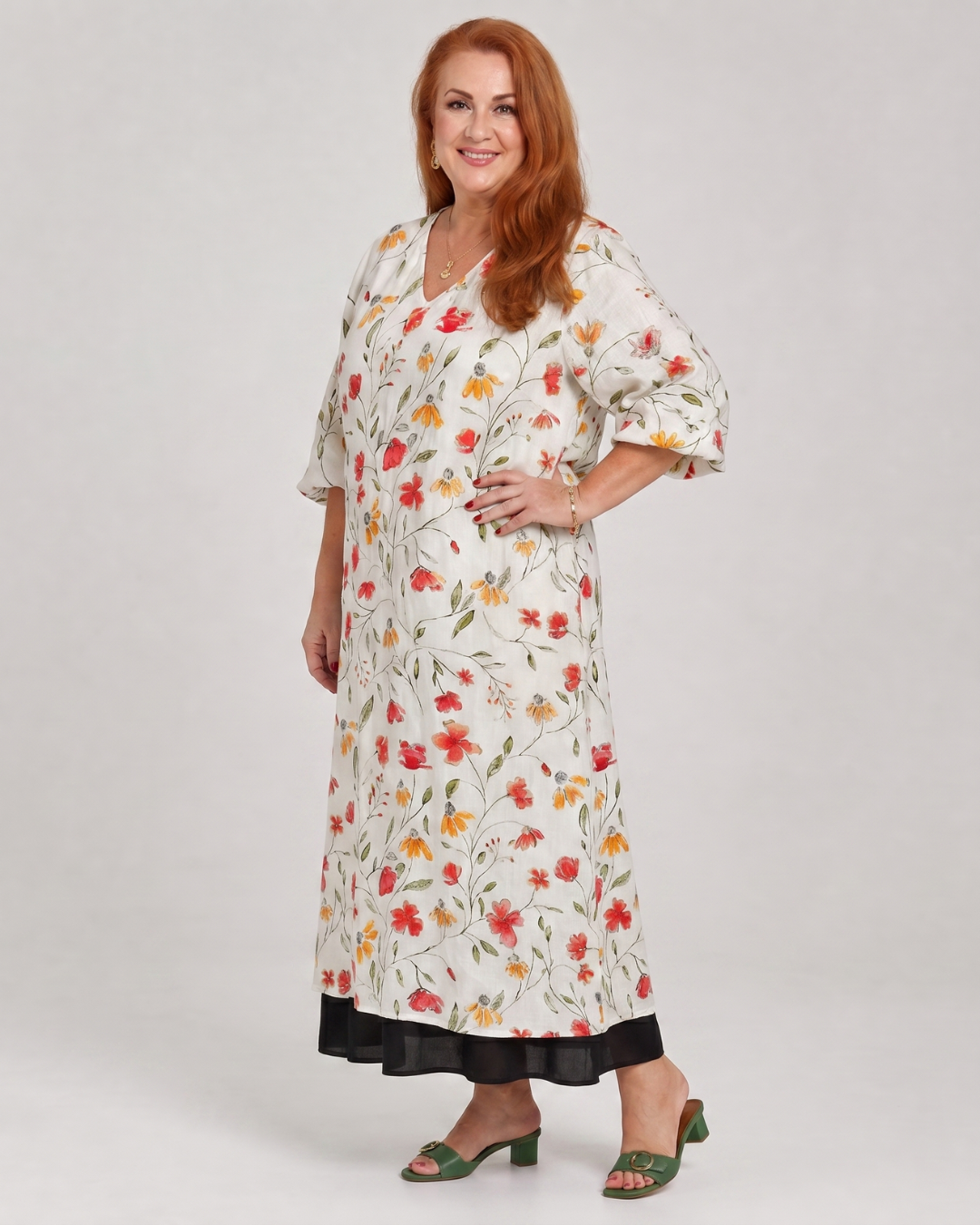 Solsia | Wildflower Print Everyday Swing Midi Dress