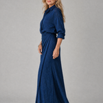 Orlavia | Long Sleeve Wrap Front Maxi Dress