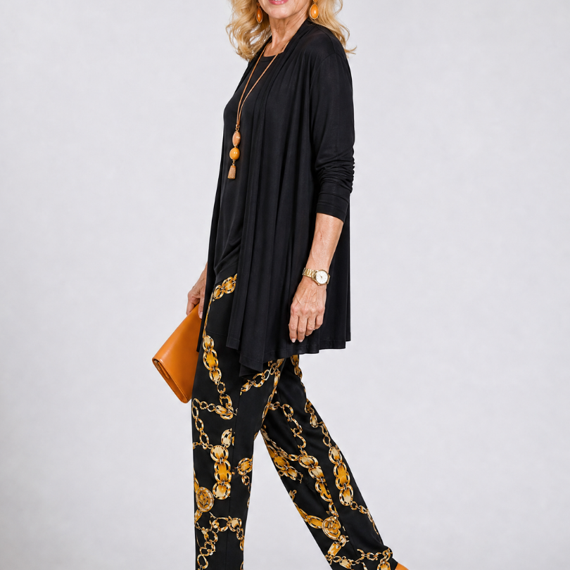 Bribelle | Layered Tunic And Printed Pant Set