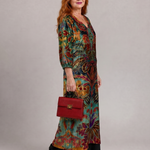 Belrose | Ornate Bohemian Print Loose Fit Midi Dress