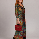 Belrose | Ornate Bohemian Print Loose Fit Midi Dress