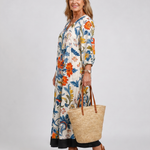 Linnwen | Botanical Scroll Print Everyday Pocket Midi Dress