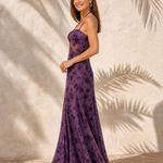 Calwynne | Floral Mesh Corset Maxi Dress