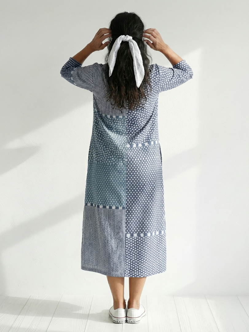 Odania | Fit Patchwork Midi Dress
