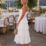 Halra | Strapless Smocked Bodice Midi Dress