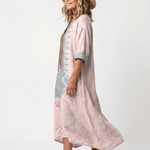 Giada | Embroidered Panel Relaxed Pocket Midi Dress