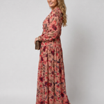 Tovawyn | Floral Print Long Sleeve Tiered Maxi Dress