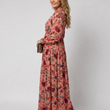 Tovawyn | Floral Print Long Sleeve Tiered Maxi Dress
