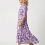 Linnra | Printed Tassel Tie Midi Dress