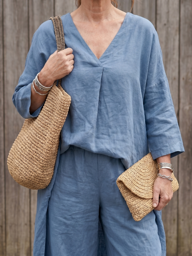 Penwynne | Loose Tunic Top Wide Leg Pant Set