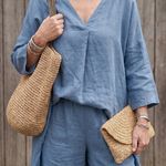 Penwynne | Loose Tunic Top Wide Leg Pant Set