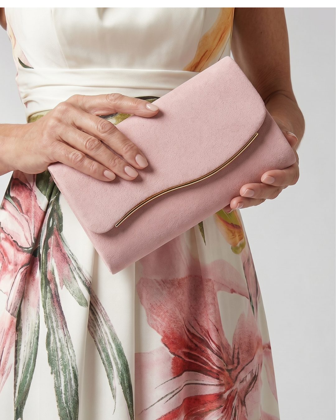 Rosney | Curved Metal Accent Envelope Clutch