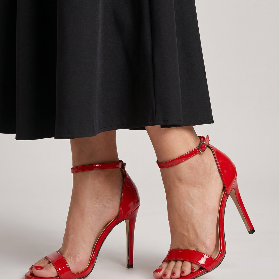 Tovalyn | Open Toe Ankle Strap Stiletto Sandals