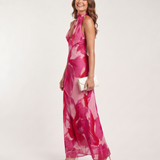 Tovamae | Watercolor Print Sleeveless Deep V Midi Dress