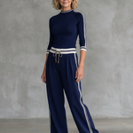 Saffmarie | Fitted Long Sleeve Top Wide Leg Pants Set