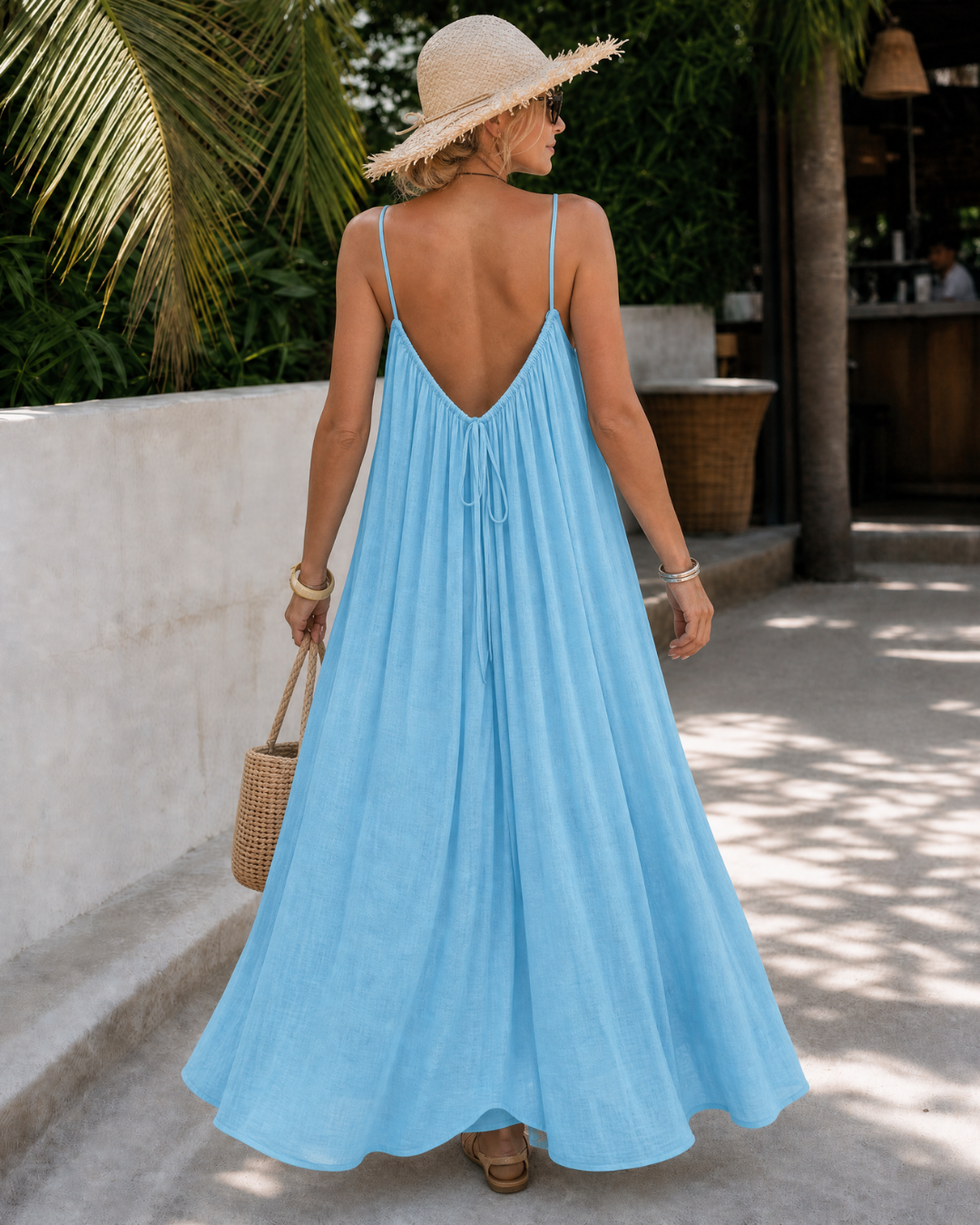 Mara | Flowing Sleeveless Strappy Relaxed Midi Dress