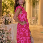 Norrina | Sleeveless V Neck Ruffle Trim Midi Dress