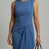 Esmenia | Asymmetric Drape Midi Dress
