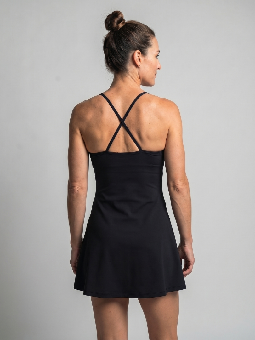 Selmae | Spaghetti Strap Flared Tennis Dress
