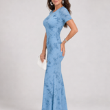 Callavia | Short Sleeve Crew Neck Midi Dress