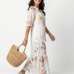 Pennia | Soft Floral Tiered Tassel Midi Dress