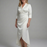Esmesette | Long Sleeve Wrap High Low Midi Dress