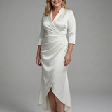 Esmesette | Long Sleeve Wrap High Low Midi Dress