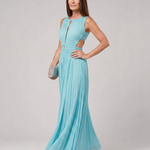 Tovala | Pleated Sleeveless Keyhole Neck Maxi Dress