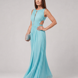 Tovala | Pleated Sleeveless Keyhole Neck Maxi Dress